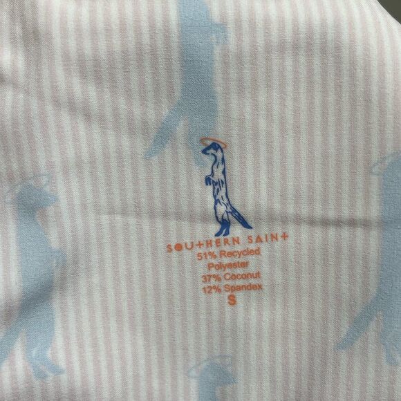 NWT Southern Saint Pom Pom Short Pink Striped Mongoose Seersucker SZ S Beach - Picture 5 of 6